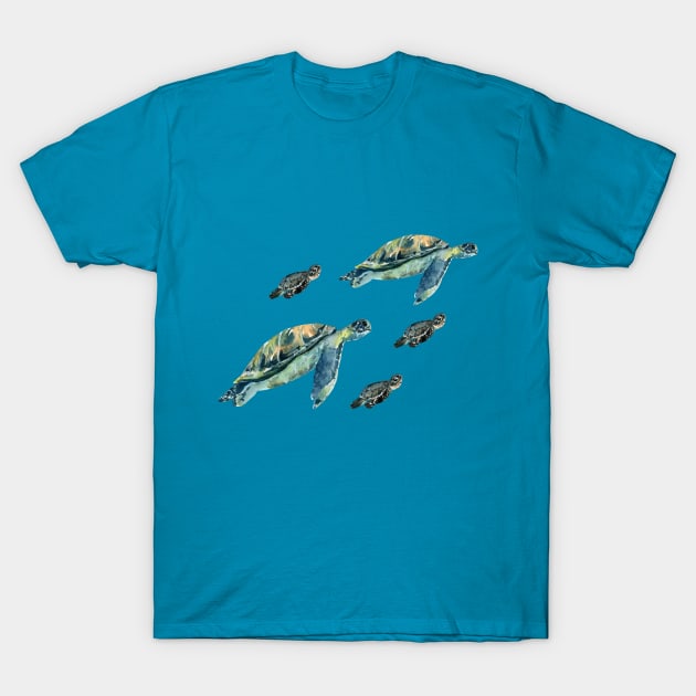 Sea turtle family T-Shirt by love kisses and such